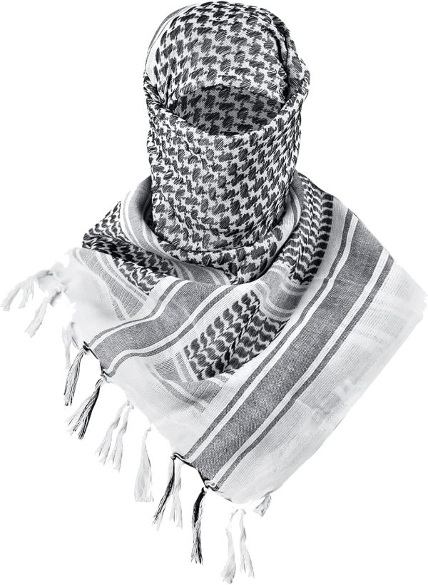 Scarf Military Shemagh Tactical Desert Keffiyeh Head Neck Scarf Arab Wrap with Tassel for Men Women
