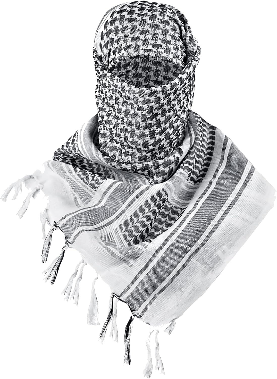 Scarf Military Shemagh Tactical Desert Keffiyeh Head Neck Scarf Arab Wrap with Tassel for Men Women