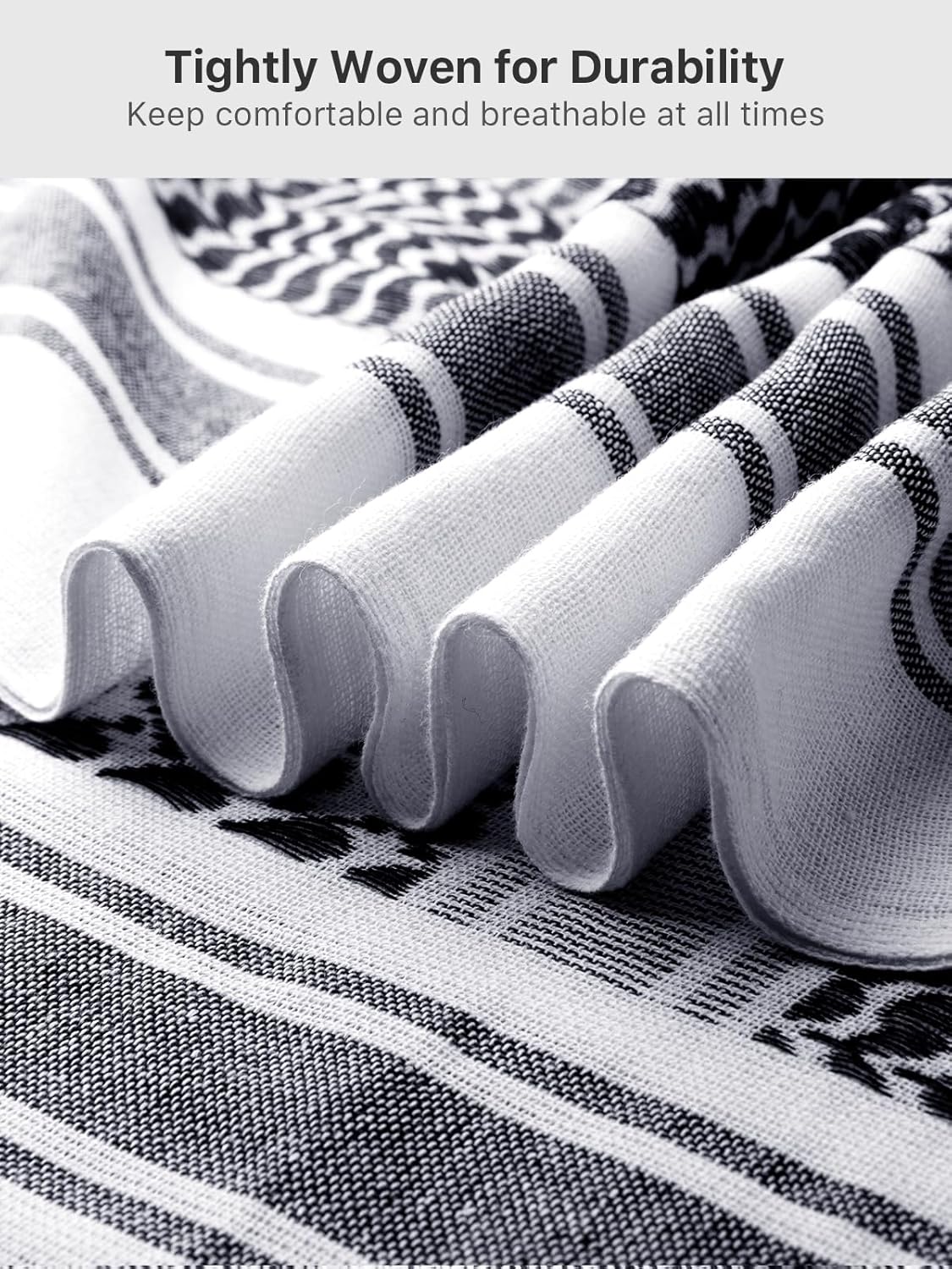 Scarf Military Shemagh Tactical Desert Keffiyeh Head Neck Scarf Arab Wrap with Tassel for Men Women - Image 2