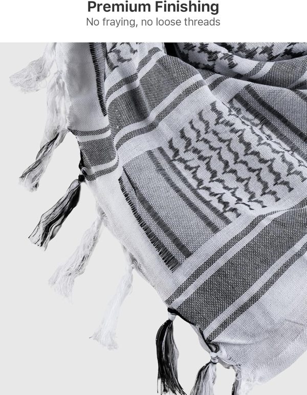 Scarf Military Shemagh Tactical Desert Keffiyeh Head Neck Scarf Arab Wrap with Tassel for Men Women - Image 3