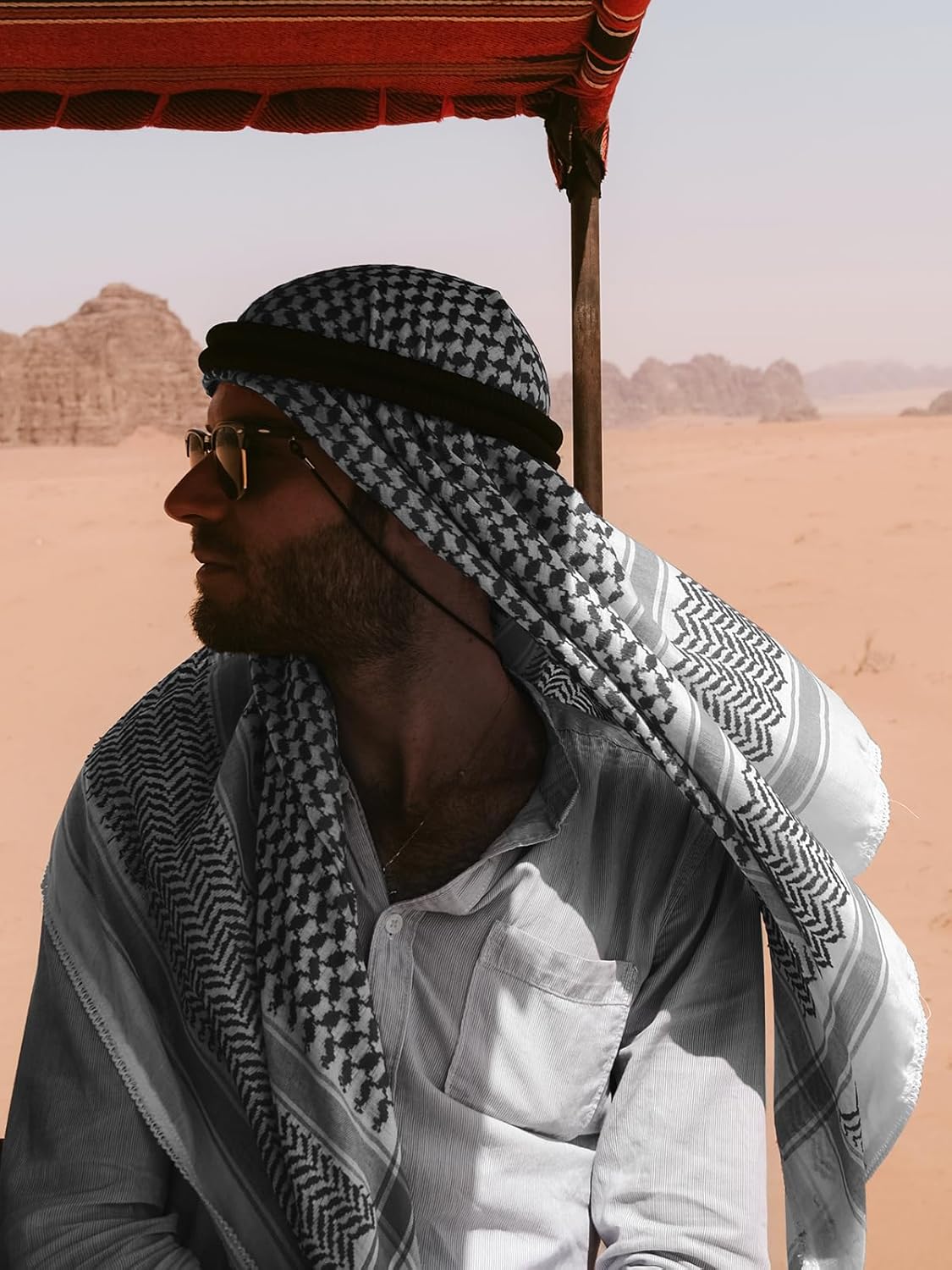 Scarf Military Shemagh Tactical Desert Keffiyeh Head Neck Scarf Arab Wrap with Tassel for Men Women - Image 8
